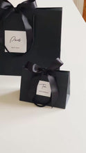 Load and play video in Gallery viewer, Personalised Luxury Black Gift Bag &amp; Black Ribbon
