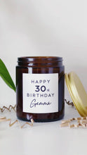 Load and play video in Gallery viewer, Personalised 30th Birthday Candle Gift - Soy Wax - Choice Of Fragrance
