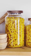 Load and play video in Gallery viewer, Large Kitchen Storage Jar With Airtight Acacia Wood Lid
