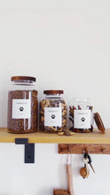 Load and play video in Gallery viewer, Pet Food / Treat Storage Jar With White Personalised Label
