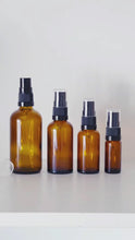 Load and play video in Gallery viewer, Mini Amber Glass Atomiser Spray Bottle
