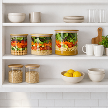 Load image into Gallery viewer, Glass Salad Jar With Bamboo Lid
