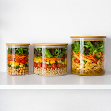 Load image into Gallery viewer, Glass Salad Jar With Bamboo Lid
