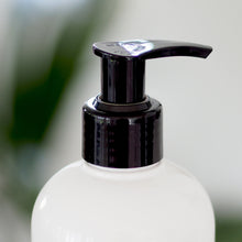 Load image into Gallery viewer, White Plastic Dispenser Bottle With Stamped Personalised Label And Plastic Pump
