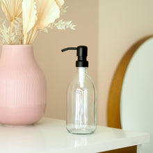 Load image into Gallery viewer, Clear Glass Dispenser Bottle With Metal Pump
