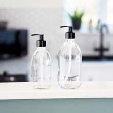 Load image into Gallery viewer, Clear Glass Dispenser Bottle With Plastic Pump
