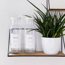 Load image into Gallery viewer, Glass Carafe With White Personalised Waterproof Label
