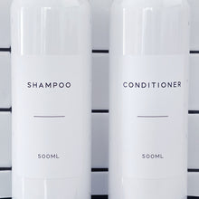 Load image into Gallery viewer, White Plastic Dispenser Bottle With White Personalised Label And Plastic Pump
