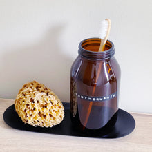 Load image into Gallery viewer, Refillable Tall Amber Glass Jar With Optional Stamped Personalised Label
