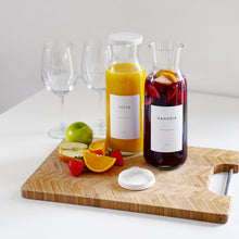 Load image into Gallery viewer, Glass Carafe With White Personalised Waterproof Label
