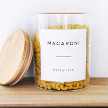 Load image into Gallery viewer, Glass Jar With White Personalised Label And Airtight Natural Bamboo Lid
