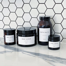 Load image into Gallery viewer, Reusable Amber Glass Jar With White Personalised Label
