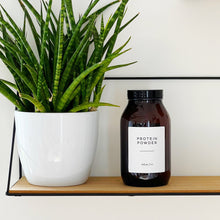 Load image into Gallery viewer, Reusable Amber Glass Jar With White Personalised Label
