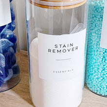 Load image into Gallery viewer, Glass Jar With White Personalised Label And Airtight Natural Bamboo Lid
