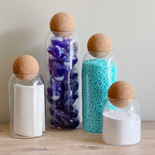 Load image into Gallery viewer, Cork Ball Glass Laundry Jar With Waterproof Personalised Label
