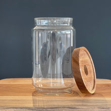 Load image into Gallery viewer, Glass Kitchen Pantry Storage Jar With Airtight Acacia Wood Lid
