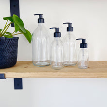 Load image into Gallery viewer, Clear Glass Dispenser Bottle With Plastic Pump
