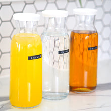 Load image into Gallery viewer, Glass Carafe With Personalised Stamped Label
