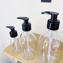 Load image into Gallery viewer, Clear Glass Dispenser Bottle With Plastic Pump
