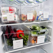 Load image into Gallery viewer, Fridge Storage Container With White Personalised Waterproof Label
