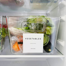 Load image into Gallery viewer, Fridge Storage Container With White Personalised Waterproof Label
