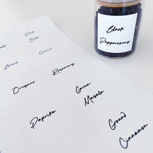 Load image into Gallery viewer, 5cm x 5cm Square White Script Font Waterproof Custom Labels

